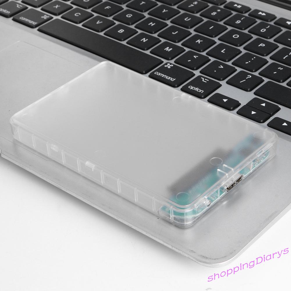 ✤Sh✤ 2.5 inch HDD SSD Case Transparent SATA III to USB 3.0 Hard Disk Enclosure