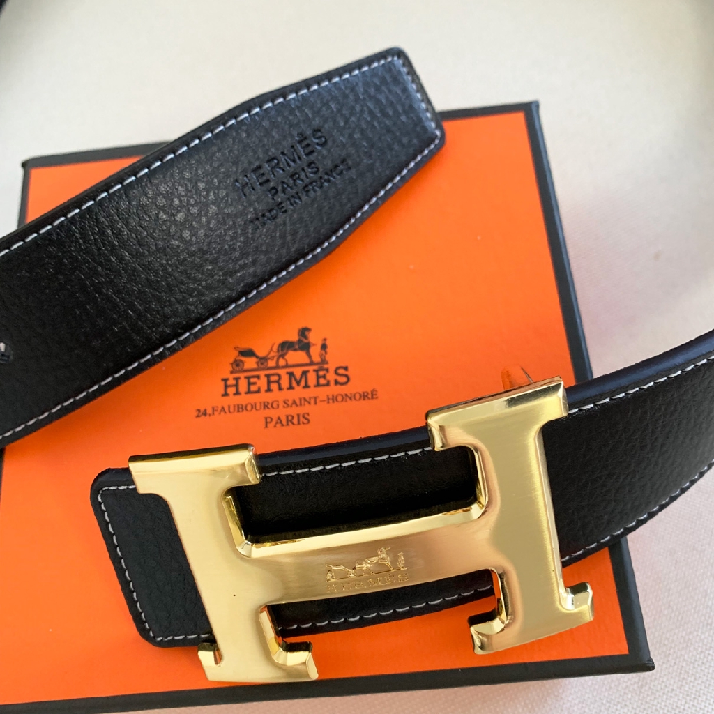 Herme Belt Thắt Lưng Da Khóa Kim Loại Mạ Vàng Sang Trọng Cho Nam Và Nữ
