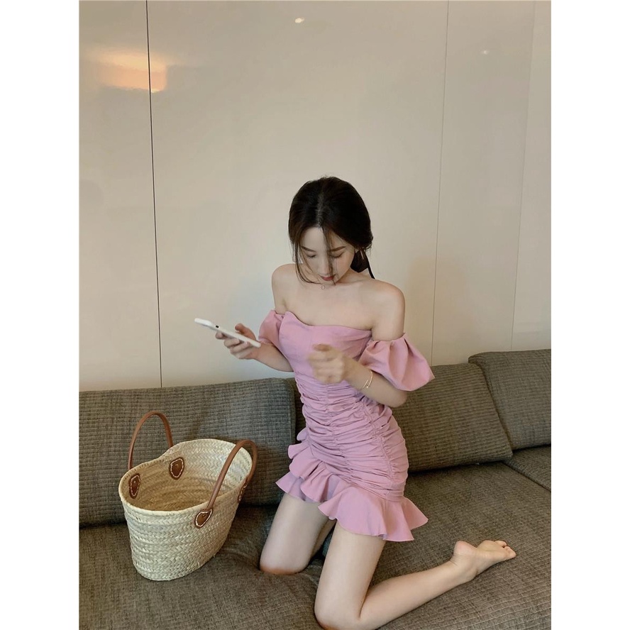 Đầm Trễ Vai Kiểu Pháp Thời Trang Mùa Hè Quyến Rũ Cho Nữ