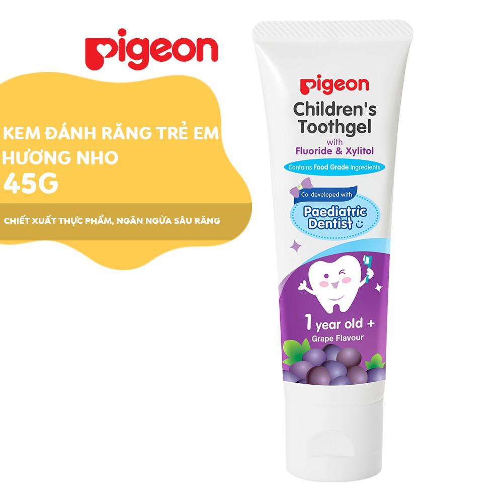 Kem Đánh Răng Pigeon 45g Cho Bé Từ 1 Tuổi - Hương Dâu/ Nho/ Hương Tự Nhiên/ Trái Cây Nhiệt Đới - Timikid