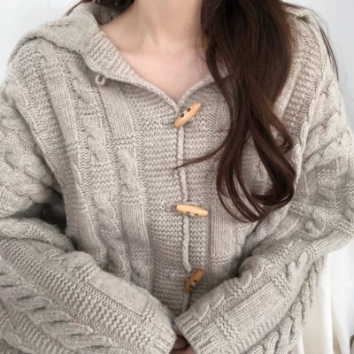 SUXI Áo khoác cardigan dệt kim cổ thủy thủ phong cách Hàn Quốc thời trang cho nữ