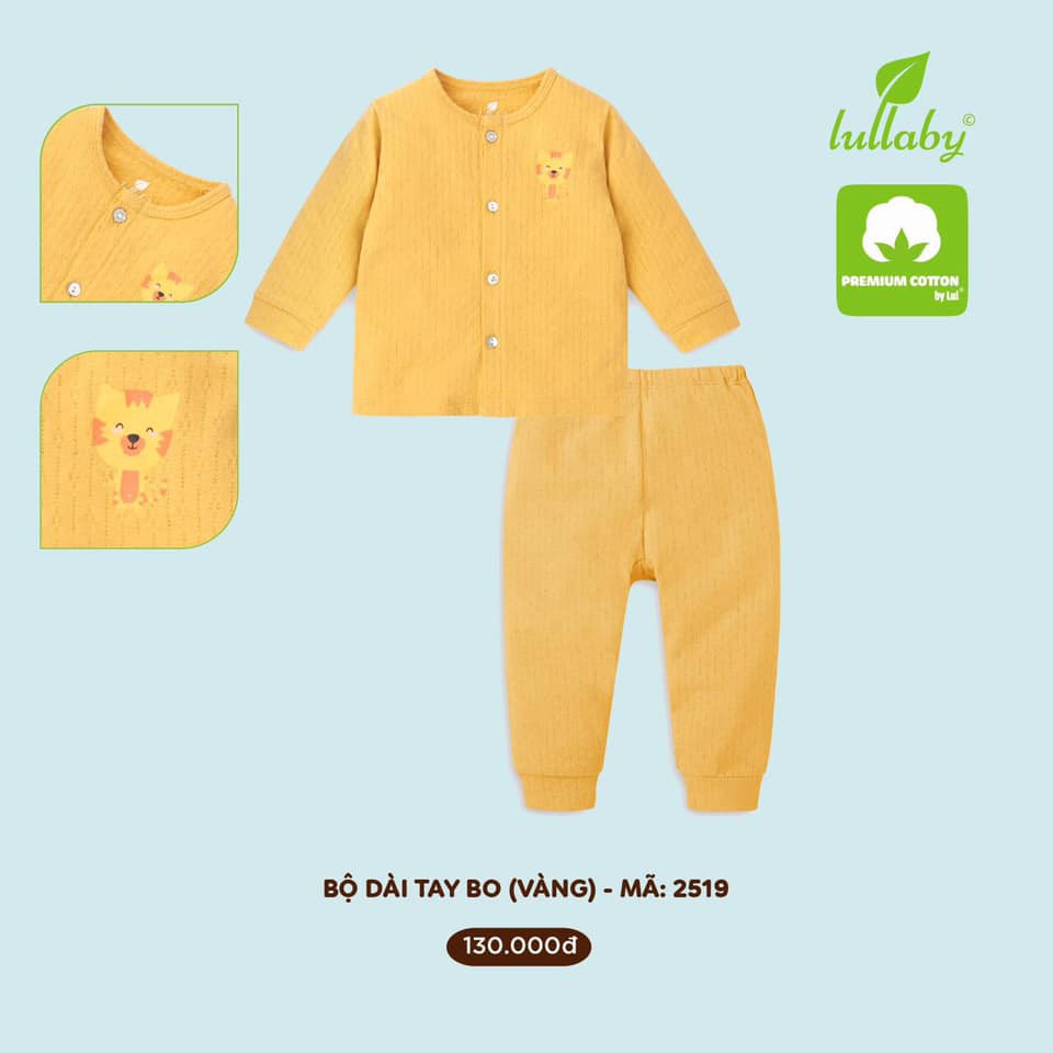 LULLABY Bộ tay dài có bo NH25-19 cho bé