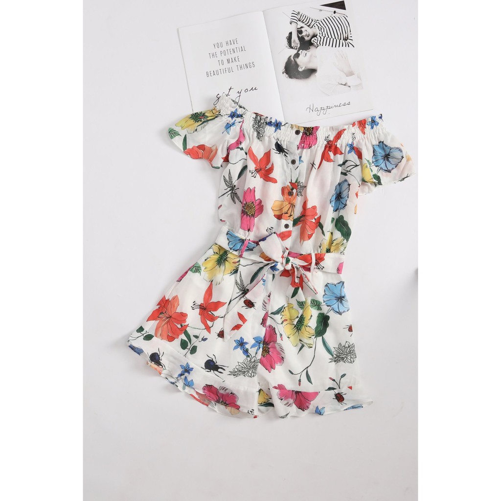 Jumpsuit Hoa bẹt vai Zara