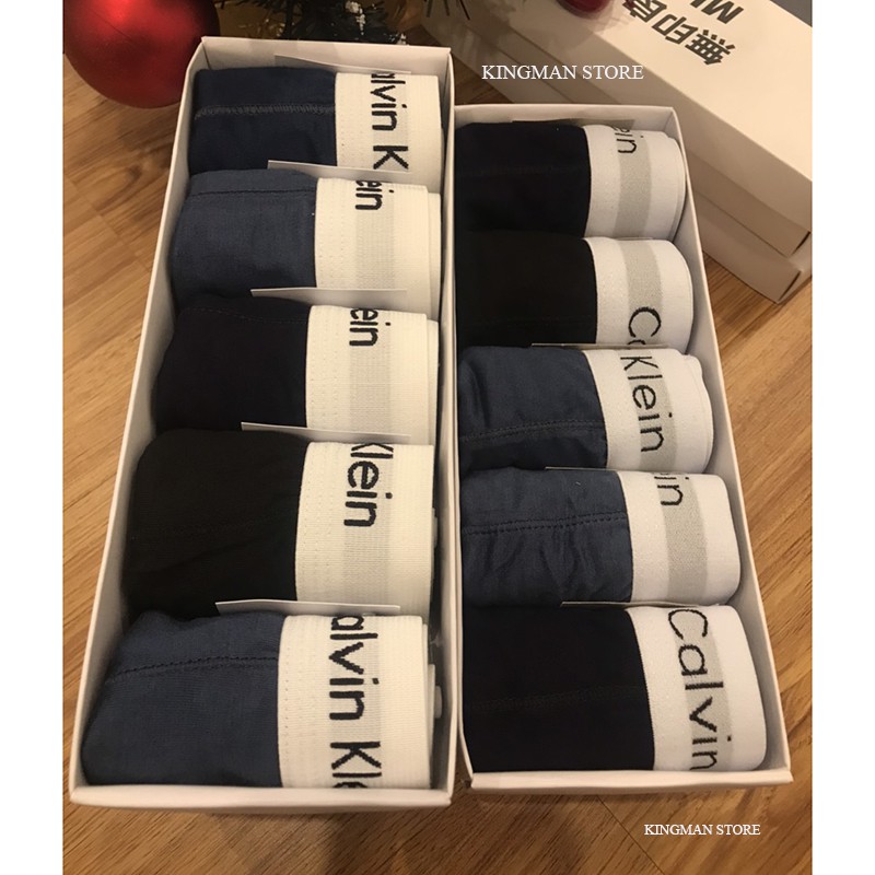 Combo Hộp 5 Chiếc Quần Sịp Nam Cotton Tam Giác Cao Cấp, Quần Chip Nam Chéo Chất Thun Lạnh Co Dãn 4 Chiều
