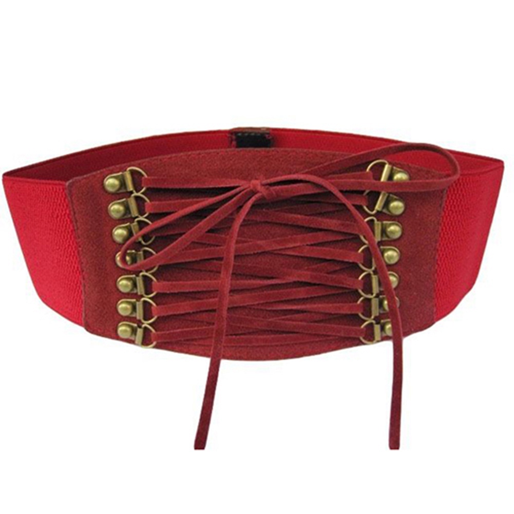 Đai Thắt Lưng Co Giãn Phối Dây Cột Tua Rua Thời Trang Cho Nữ