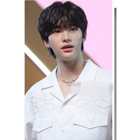 Khuyên Tai Chuỗi Hạt Đen Phong Cách Nhóm Nhạc Stray Kids