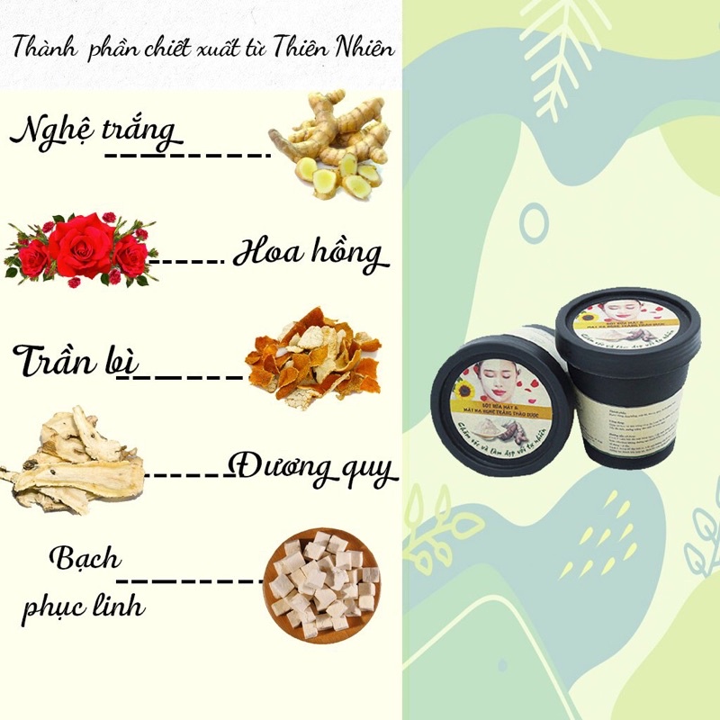 Bột rửa mặt thảo dược nghệ trắng Cỏ Lành 100G - Thay thế sữa rửa mặt cho mẹ bầu và sau sinh