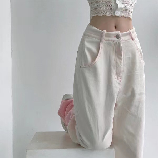 Quần jeans Nữ Dài Lưng Cao Dáng Rộng Thời Trang Phong Cách