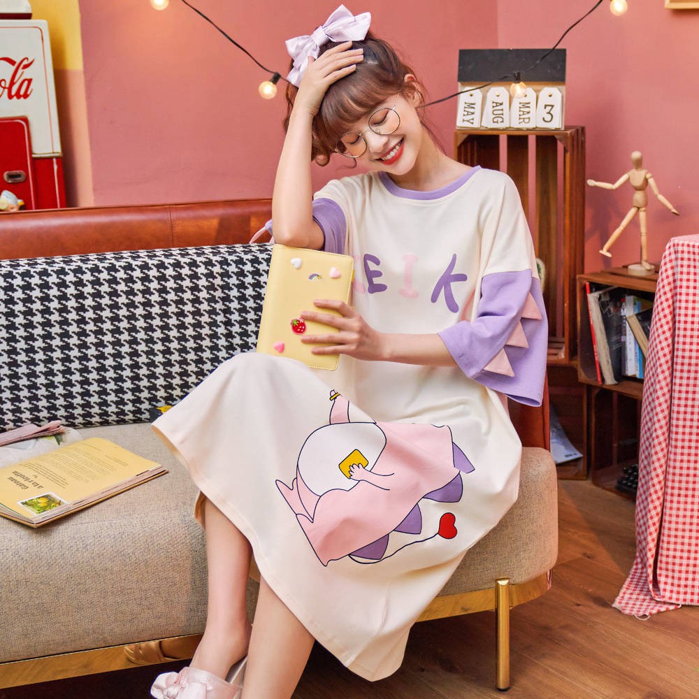 Đầm Ngủ Tay Ngắn Chất Liệu 100% Cotton Cho Nữ | BigBuy360 - bigbuy360.vn