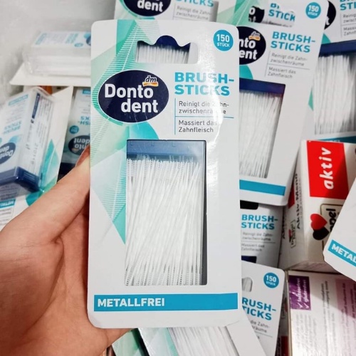 Tăm xỉa răng nha khoa Dontodent Brush Sticks 150 chiếc, nội địa Đức - Shop Mecici