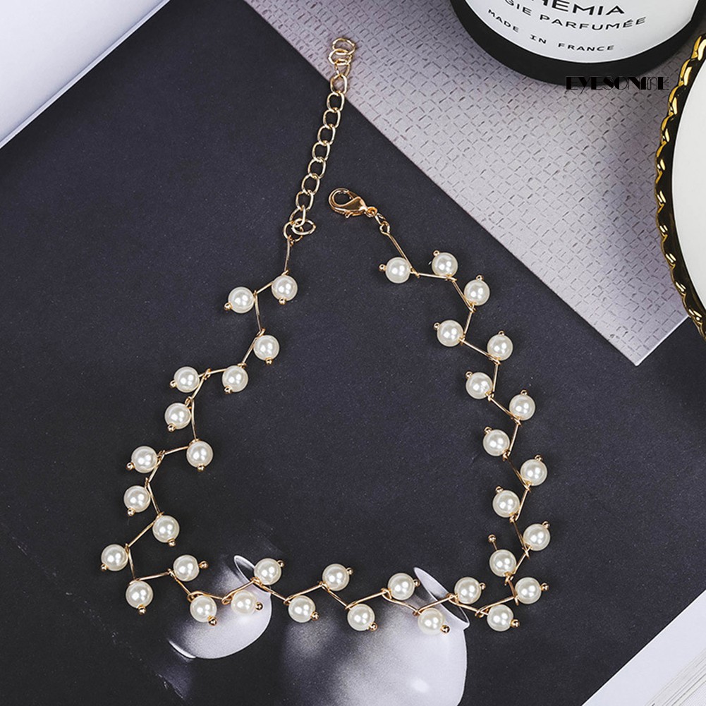 Vòng đeo cổ choker đính ngọc trai giả thời trang cho nữ