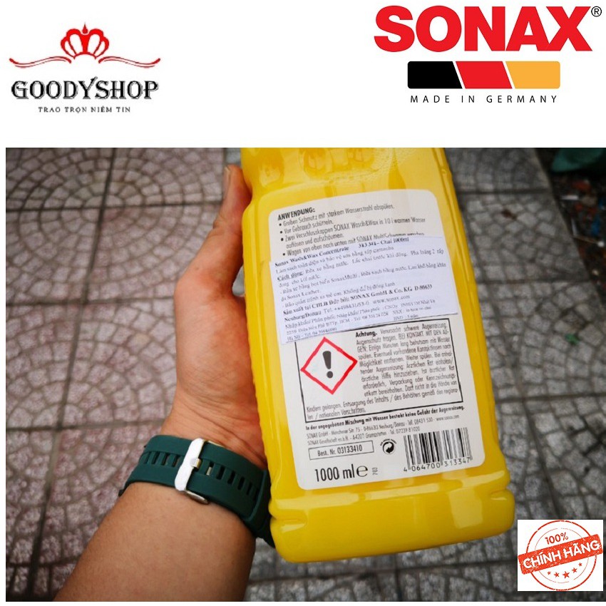 [Nước Rửa Xe Kết Hợp 2 IN 1] Wax Bóng Sơn Sonax Wash & Wax 1000ml GOODYSHOP