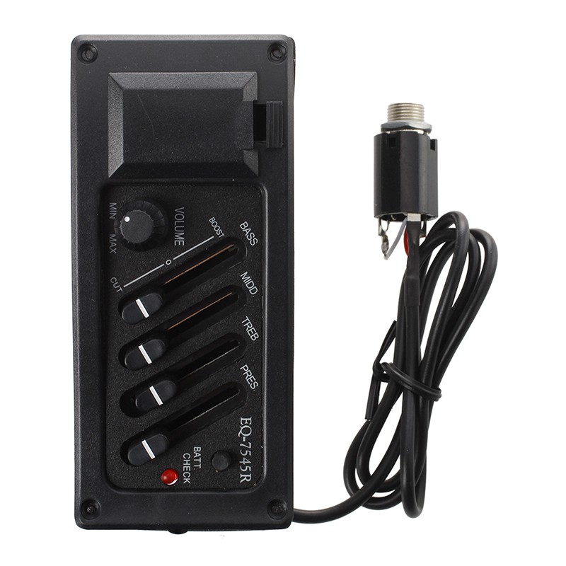 Bộ hoàn chỉnh EQ Pre-Amp + Pickup cho Guitar Acoustic 7545R-4 chuyên dụng kèm phụ kiện