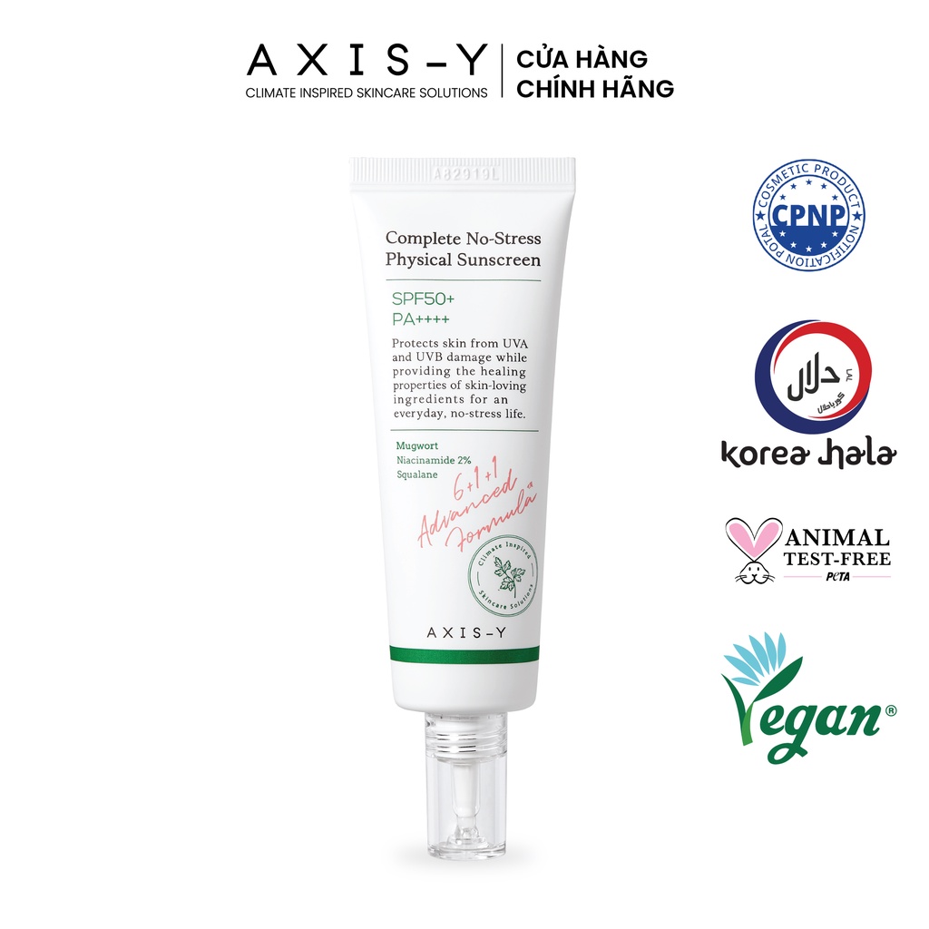 (Date T12/2024) Kem chống nắng AXIS-Y Complete No-Stress Physical Sunscreen 50 ml