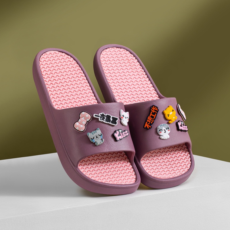 Dép đúc bánh mì hàng cao cấp cho nữ tặng kèm sticker cute