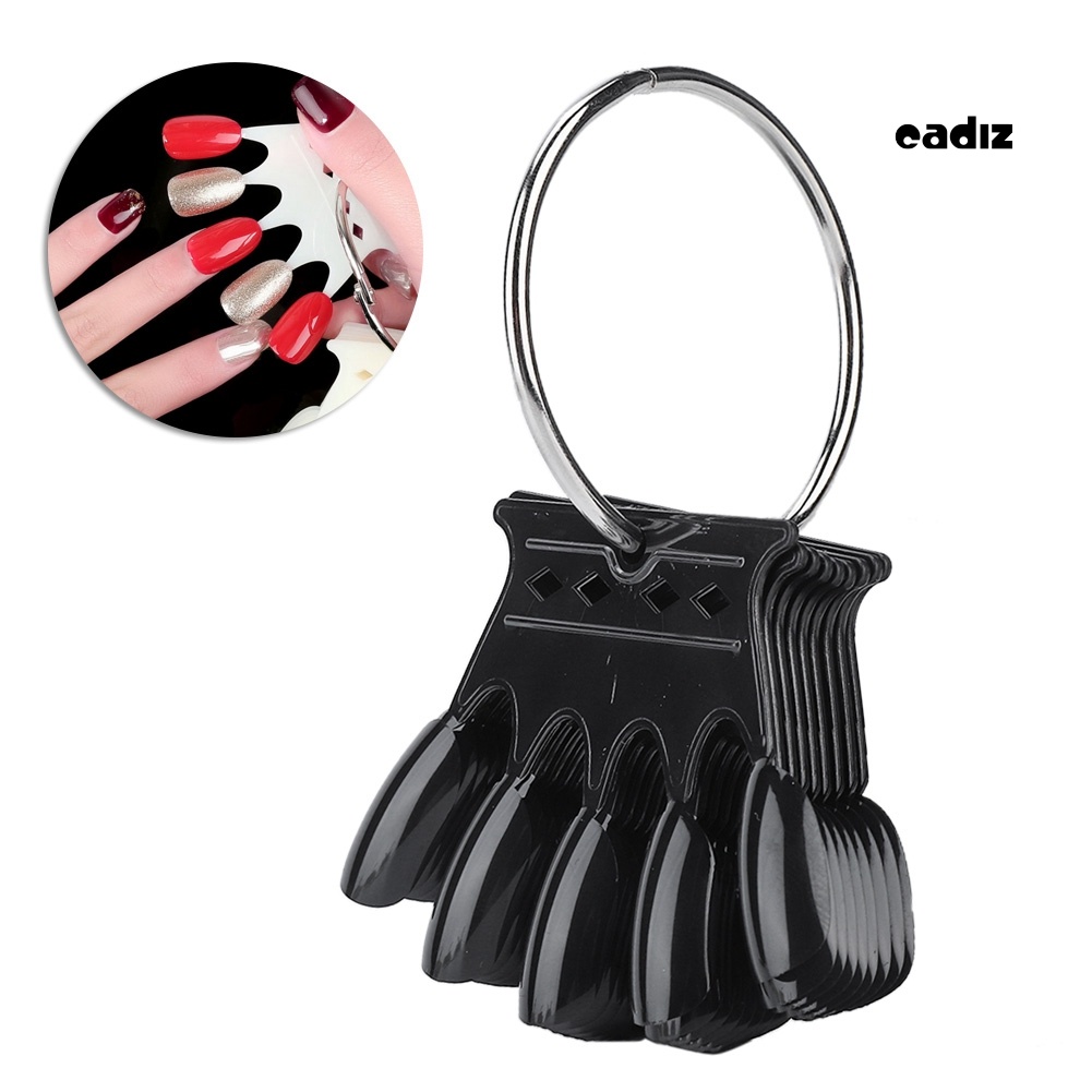 Set 50 Móng Tay Giả Trưng Bày Màu Sắc Hình Vương Miện Đứng