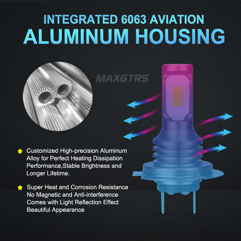 Set 2 đèn LED MAXGTRS Canbus H1 H7 H8 9005 HB3 9006 HB4 H16 H1 H3 880 881 H27W H27 H27W/2 3570 6000K 3000K cho xe hơi