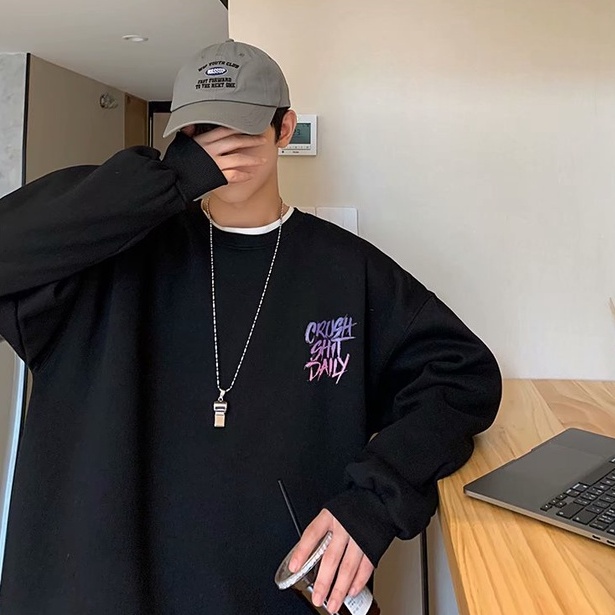 Áo sweater cổ lọ không tay in chữ phong cách Hàn Quốc plus size cho cặp đôi