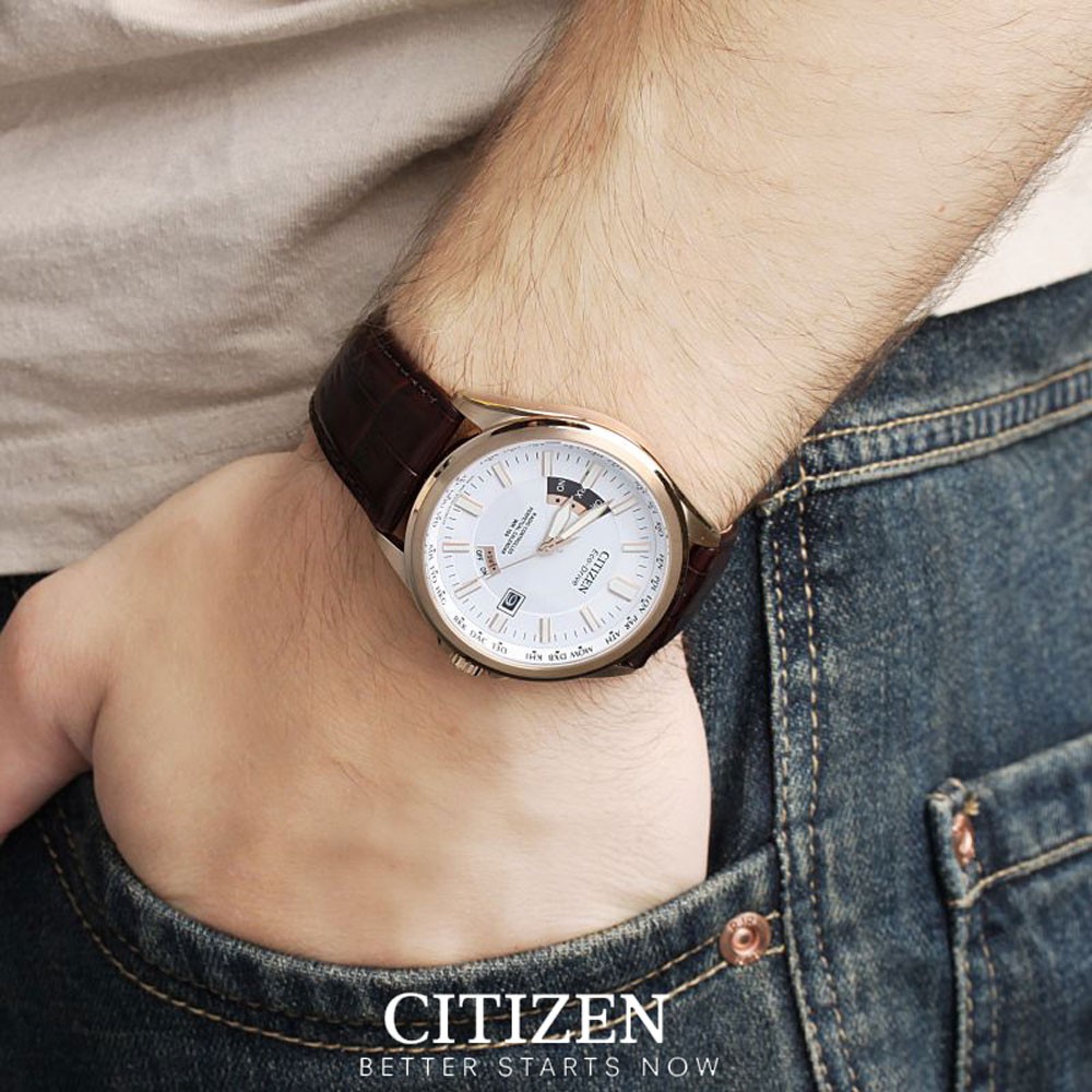 Đồng Hồ Nam Citizen Đa Chức Năng Dây Da CB0018-01A - Mặt Trắng (Sapphire)
