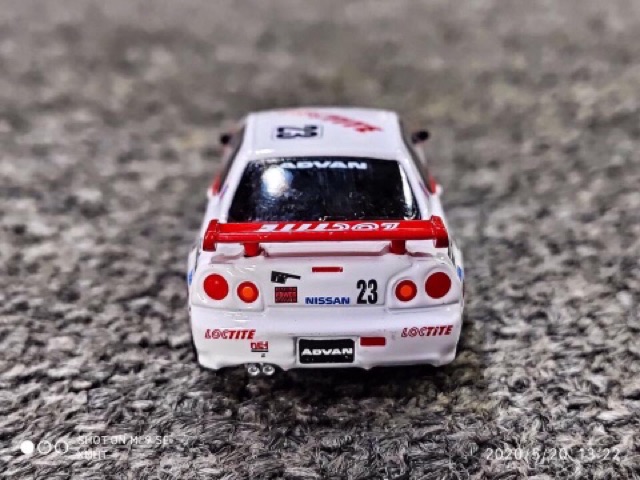 Xe Mô Hình Nissan Skyline GT-R (BNR34) 1999 1:64 GreenLight ( Trắng Đỏ )