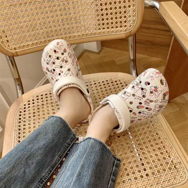 Dép Bít Mũi Đế Dày Dày Vừa Họa Tiết Hoạt Hình Dễ Thương Thời Trang Mùa Hè Dành Cho Nữ 2022