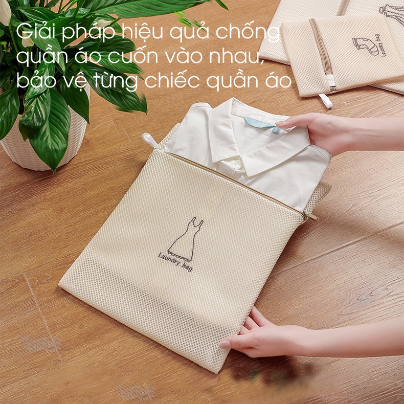 Túi giặt đồ máy giặt Hoàng Gia 3 lớp cao cấp có dây kéo chắc chắn mã GIATL