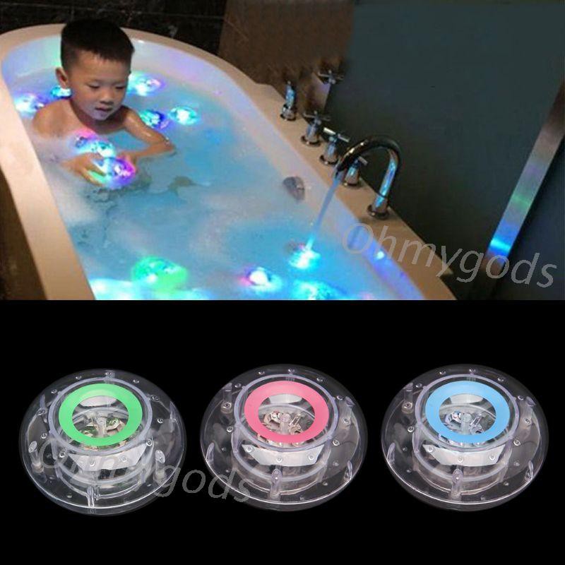 Đồ chơi bồn tắm dạng tròn có đèn led thay đổi màu sắc chống thấm nước vui nhộn cho trẻ em
