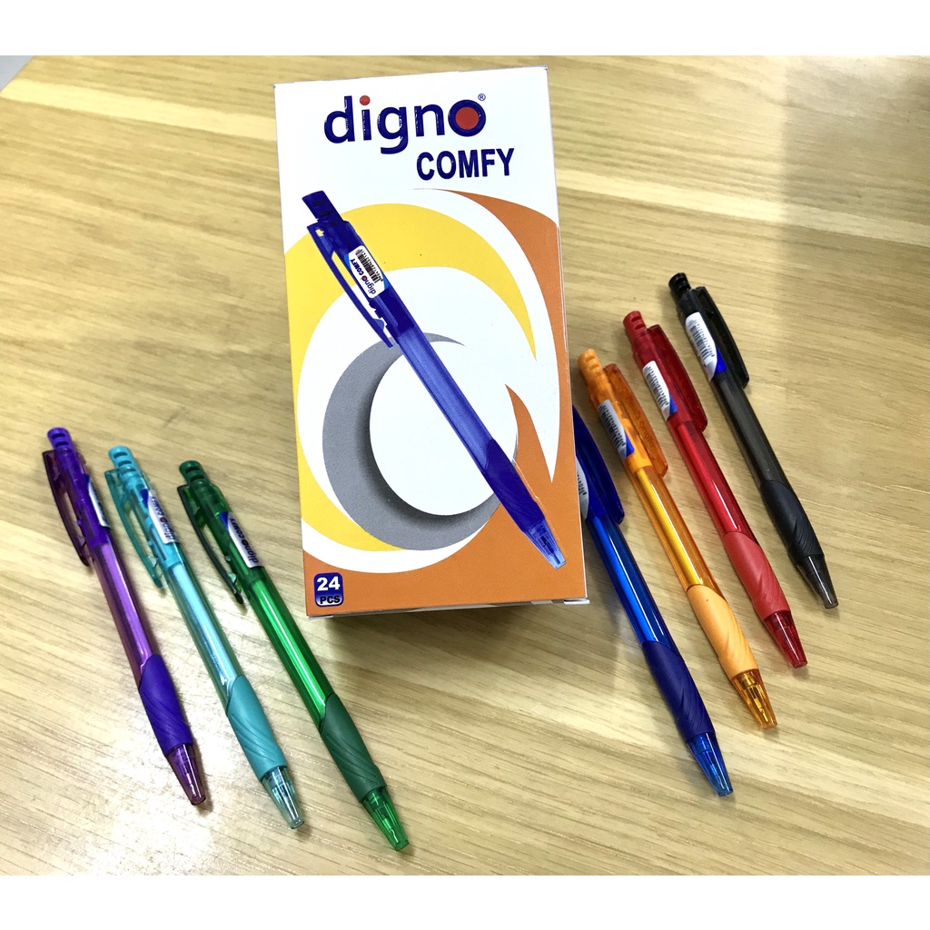 * Hộp 24 Cây Viết Bi Gel Digno Comfy ( Mực Xanh Thân Màu Ngẫu Nhiên )