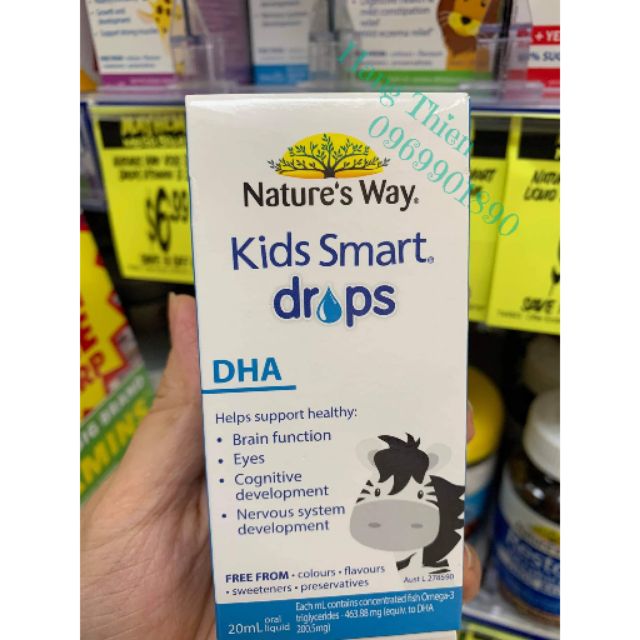 (Hàng Chemist Úc) DHA dạng giọt Nature's Way Kids Smart Drops DHA _20ml