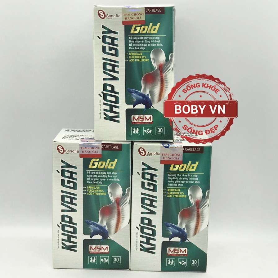 Khớp vai gáy Gold - Giảm đau mỏi khớp và giảm nguy cơ viêm khớp, thoái hóa khớp (Hộp 30 viên)