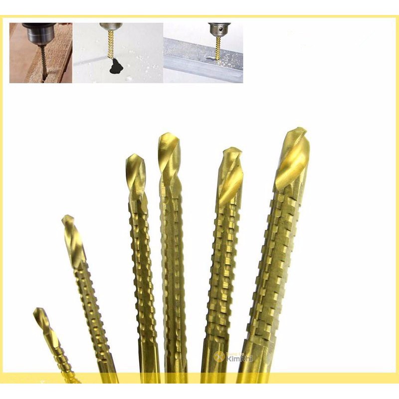 Bộ 6 mũi khoan cưa phủ Titanium 3-8mm