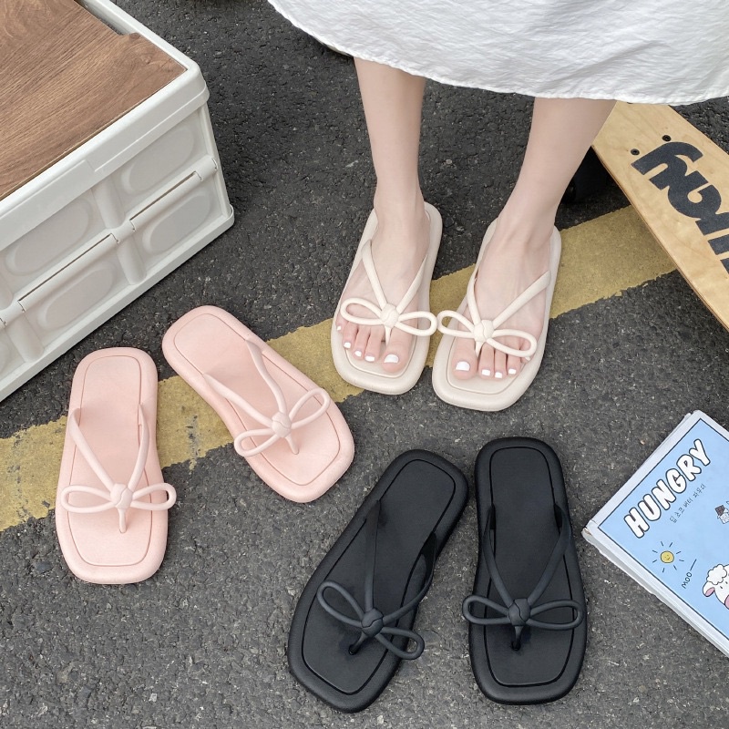 Dép kẹp, dép xỏ ngón quai nơ xinh xắn mẫu mới hottrend năm nay