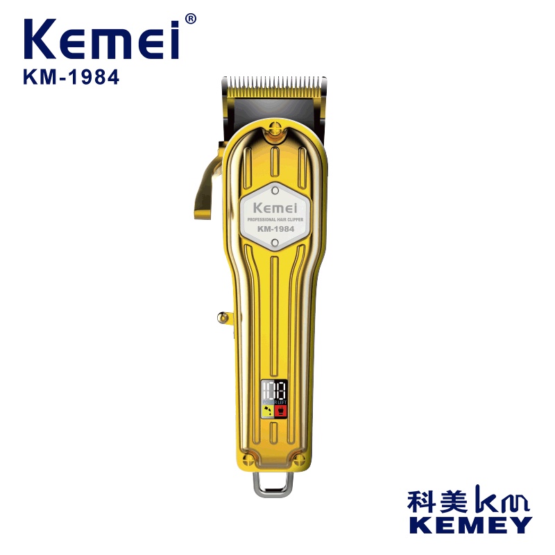 Tông Đơ Kemei 1984 Có Đèn Led Hiển Thị Phần Trăm Pin Tặng Kèm 4 Cữ Gá Thép Bảo Hành 6 Tháng Lỗi Đổi Mới 1 Lấy 1 Trong 7