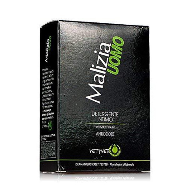 Dung dịch vệ sinh cậu nhỏ Malizia UOMO Vetyver Italy dành cho nam hương cỏ thơm ngăn mùi khó chịu 200ml Mr.BB