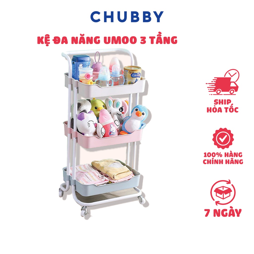Kệ Đa Năng UMOO 3 Tầng Chắc Chắn, Thiết Kế Bánh Xe Quay 360 Độ Giúp Di Chuyển Linh Hoạt, Phù Hợp Với Mọi Không Gian