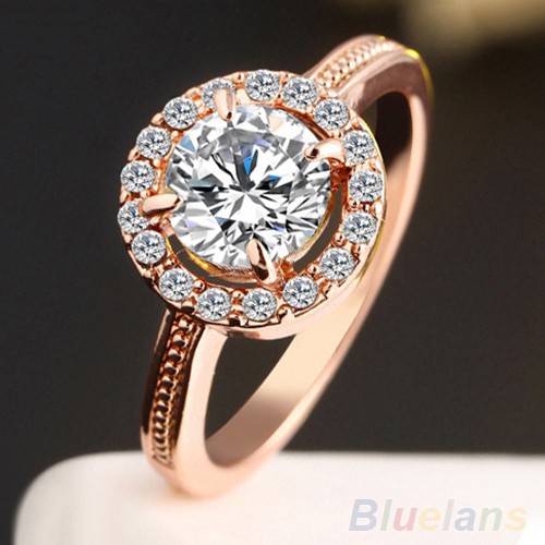 Nhẫn Cưới Mạ Vàng 9K Đính Đá zircon Giảm Giá 100 baht Cho Nữ