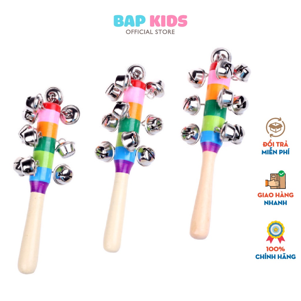 Đồ chơi Bapkids, Lục lạc gắn chuông cầm tay cho bé từ 3 tháng tuổi