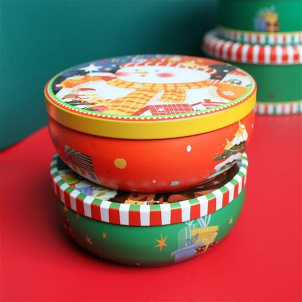 LAKAMIER Hộp Thiếc Đựng Bánh Kẹo In Họa Tiết Tuần Lộc Giáng Sinh Dễ Thương