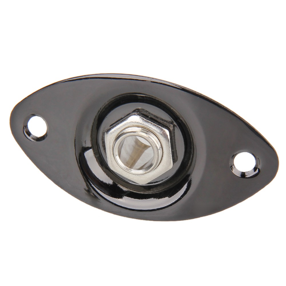 Electric Guitar Cat&amp;#39;s Eye Socket Black Dented Oval Jack Plate For Common Guitar Metal Guitar