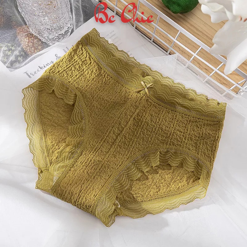 Quần lót cotton nhăn viền ren xịn co giãn hàng Quảng Châu loại 1 Q101 Bc_Chic Lingerie