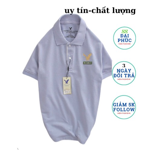 Áo thun nam cao cấp có cổ ngắn tay eagle, áo phông nam eagle xuất khẩu