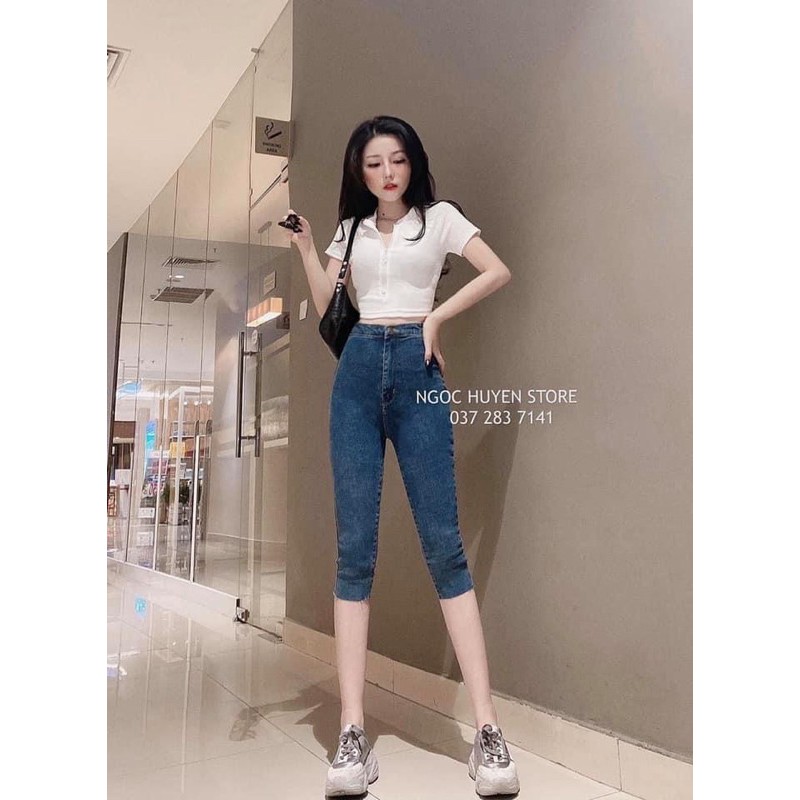 [FREESHIP] - Quần Jeans lỡ lưng siêu cao hàng jean co giãn 4 chiều