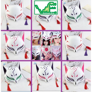 🔥HÀNG CÓ SẴN🔥 Mặt Nạ 6 kiểu Hóa Trang Nửa Mặt Hình Cáo Vẽ Tay Mặt Nạ mẫu Hồ Ly Tinh Cáo Phối Tua Rua  💥 001575