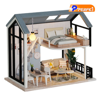 [Perfk1] Bộ Nhà Búp Bê Thu Nhỏ Hot-DIY - Bộ Mô Hình Nhà Búp Bê Thu Nhỏ Bằng Gỗ - Có Nội Thất, Đèn Led Nhà Đồ Chơi Mini - Món Quà Đồ Chơi Tốt Nhất Và Bé Gái