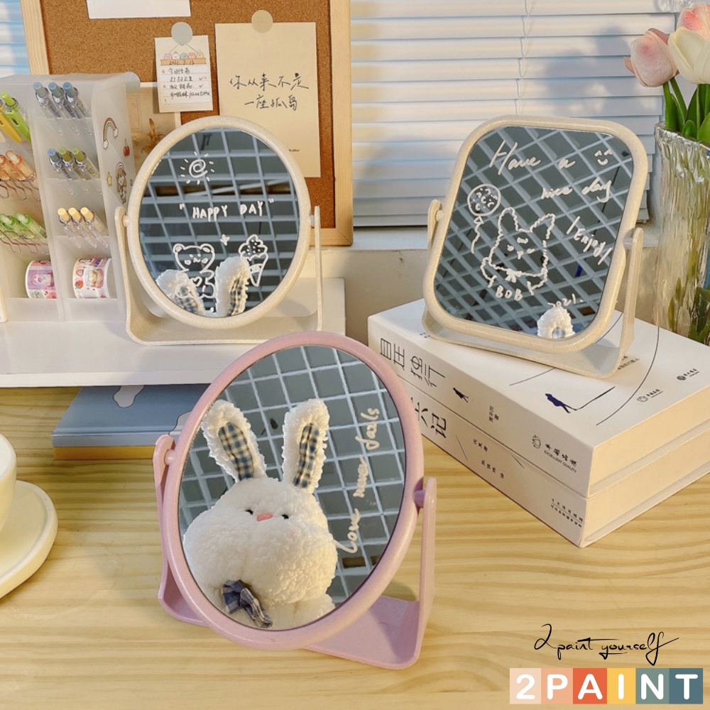 Gương để bàn trang điểm 2 mặt gương, xoay 360 độ Decor bàn học 2paint