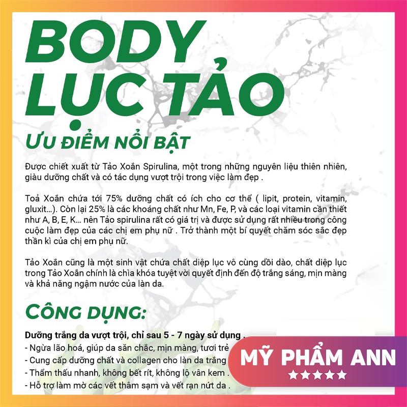 Kem body lục tảo Soo Young chính hãng