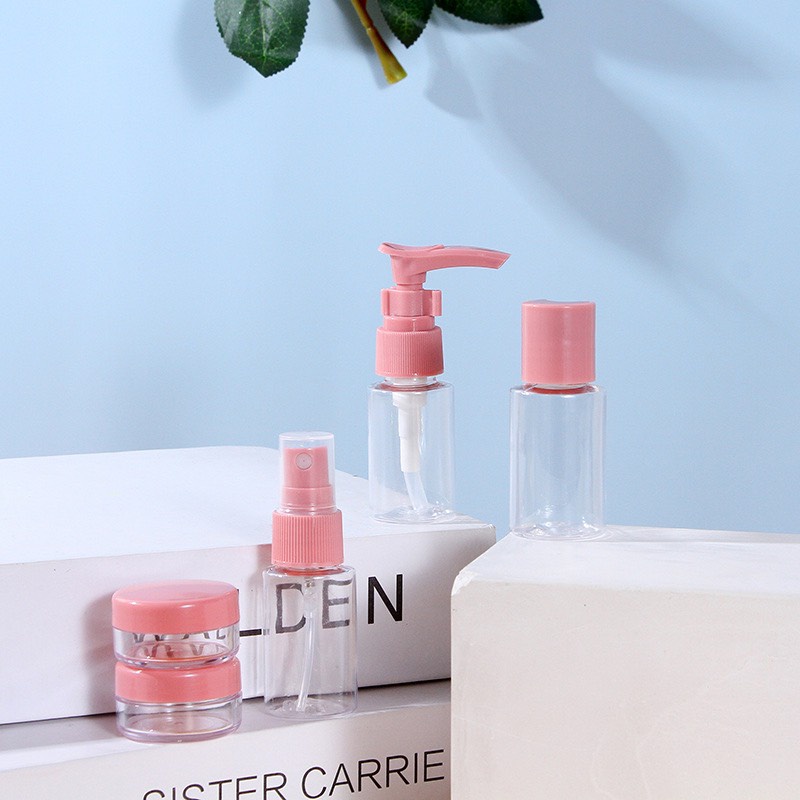 Bộ chiết mỹ phẩm du lịch TRAVEL túi chiết mỹ phẩm mini 5 món tặng kèm phụ kiện và túi đựng