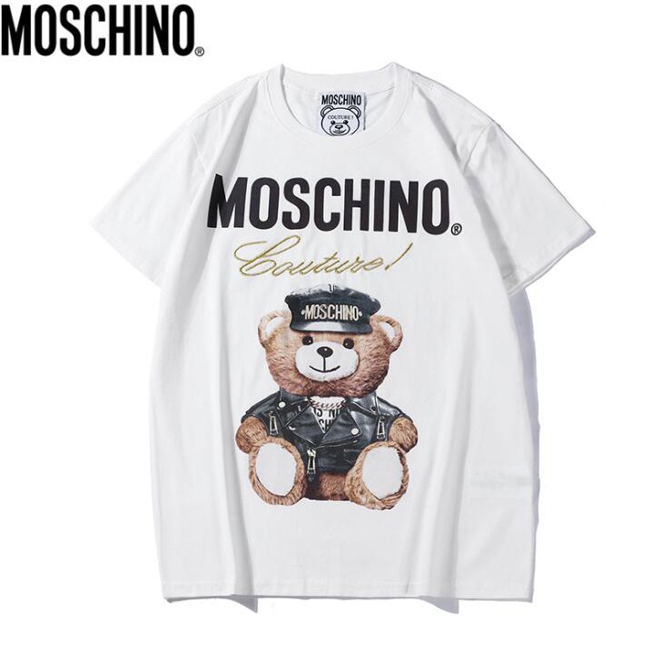 Áo thun cotton ngắn tay in họa tiết Moschino