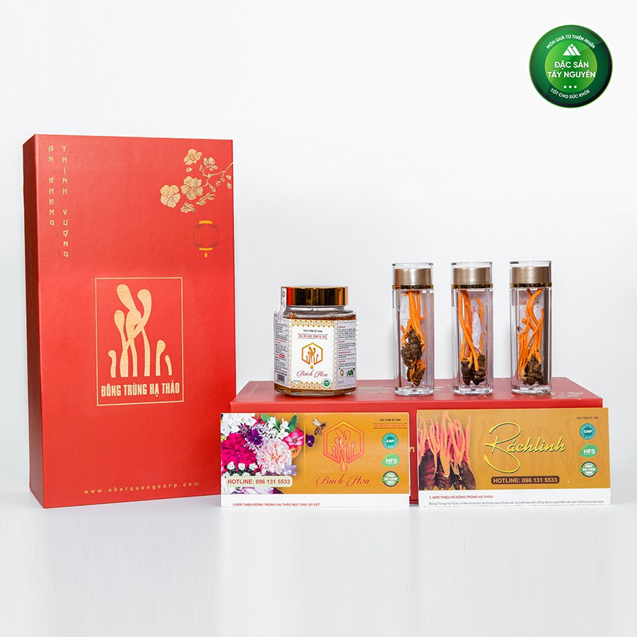 Hộp Quà Biếu Cao Cấp Mật Ong Ngâm Đông Trùng Hạ Thảo | BigBuy360 - bigbuy360.vn