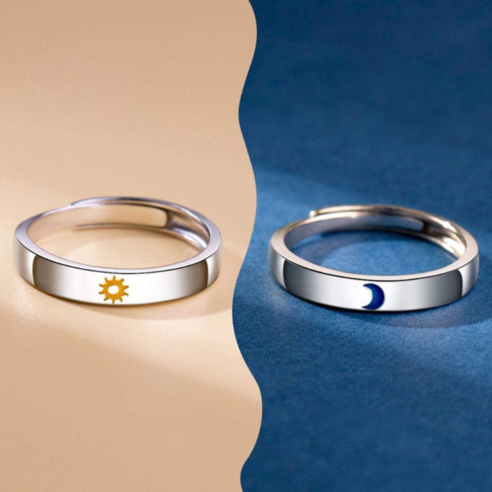 MXGOODS Nhẫn Kim Loại Màu Bạc Khắc Chữ Khô Thời Trang Cho Cặp Đôi